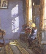 Anna Ancher Sunshine in the Blue Room (nn02) oil painting on canvas